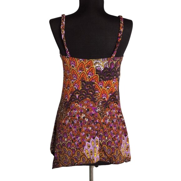 Moa Moa Size M Tunic Top Womens Paisley Multicolor Sleeveless Braided Straps - Picture 3 of 7